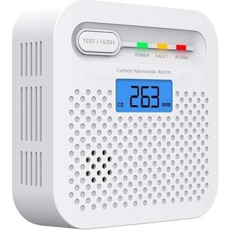 Détecteurs de monoxyde de carbone, alarme CO alimentée par batterie avec affichage numérique, détecteur d’alarme CO portable,précis et facile à lire,pour voyage/voiture/maison/cuisine/restaurant/hôtel (1/5)