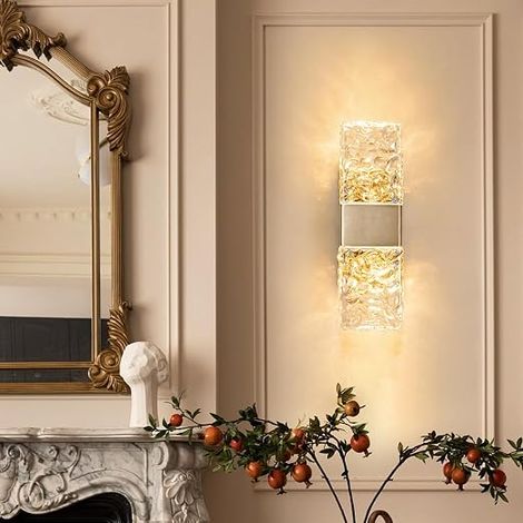 Luz de pared LED dorada de cristal, blanco cálido (1/5)