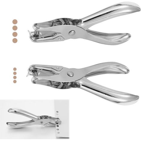Locher Set 6,35 mm und 3,175 mm Handlocher für runde Papierscheiben Kapazität: 8 Blatt (1/5)