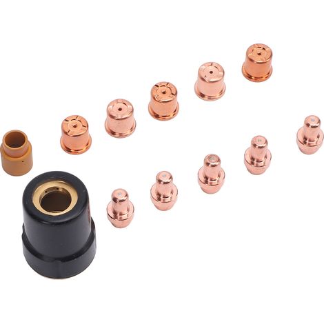 Kit de 12 électrodes pour découpeur plasma Eastwood Versa-Cut 40 (CB50) : embouts, bague de protection et capuchon. (1/5)