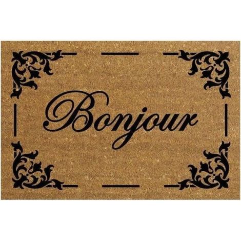 Tapis coco naturel bonjour 40x60cm (1/5)