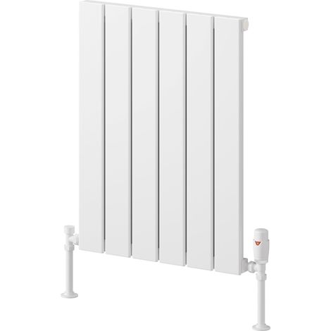 Reina Piatto Single Horizontal Aluminium Radiator 600mm H x 445mm W - White