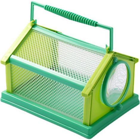 Cage d'observation des insectes pour l'extérieur - Cage d'élevage pour vers à soie - 20 x 15 x 13 cm - Cage portable et respirante - Pour petits animaux - Bleu lac (1/5)