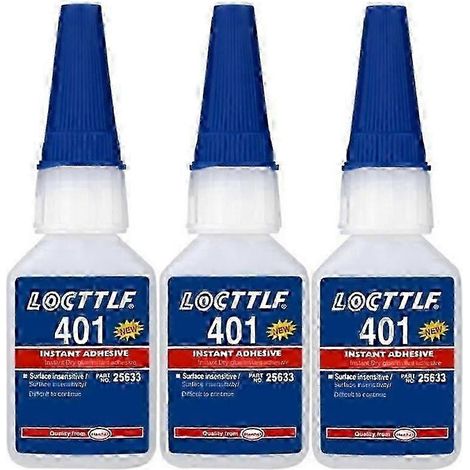 3 flacons de 20 ml de colle Loctite 401 Instant Fast Glue, colle super forte multi-usages, colle liquide incolore ultra-résistante. (1/5)