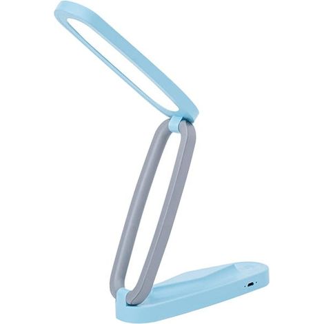 (Blaugraue) Faltbare LED-Schreibtischlampe, kompakte Leselampe, verstellbares Licht, geeignet für Schlafzimmer und Nachttische, USB-Anschluss