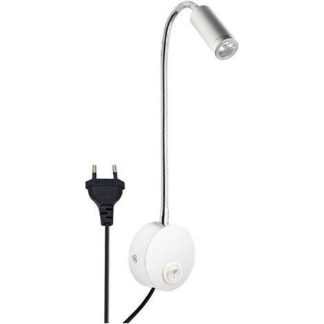 BUNTHAUS LED tuyau applique hôtel chevet tuyau applique 220V apprentissage protection des yeux lampe de lecture (argent, lumière blanche) (1/5)