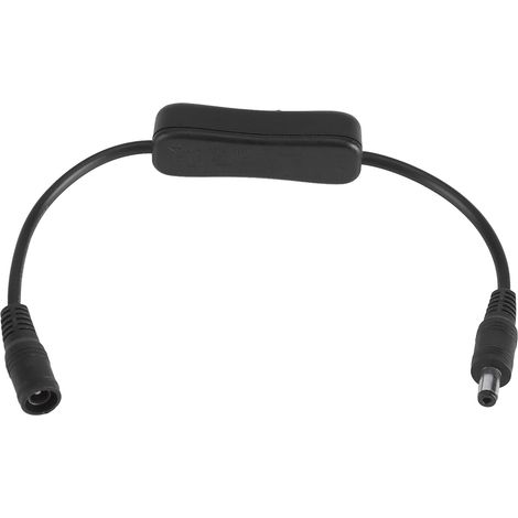 5-teiliges Set mit 12-V-DC-Steckern und -Buchsen für LED-Streifen mit Schalter – Schwarz (1/5)