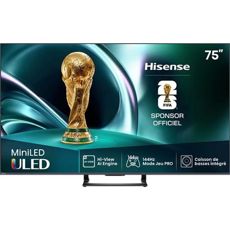 HISENSE Téléviseur 189 cm QD Mini-LED 4K - 75U7Q