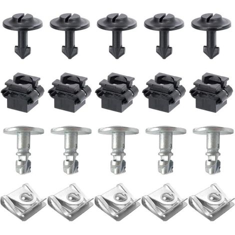 20 clips de fixation pour protection de soubassement, rivets en plastique, clips de carrosserie, kit de fixation pour vis de cache-moteur, pièces détachées pour Audi A3, A4, A6, A8 et TT (1/4)