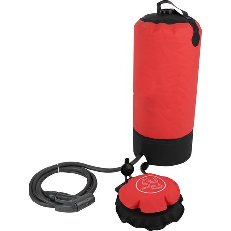 Outdoor-Duschset (11 l) für Camping und Wandern, tragbarer Duschsack mit Duschkopf und Schlauch (Rot) (1/5)