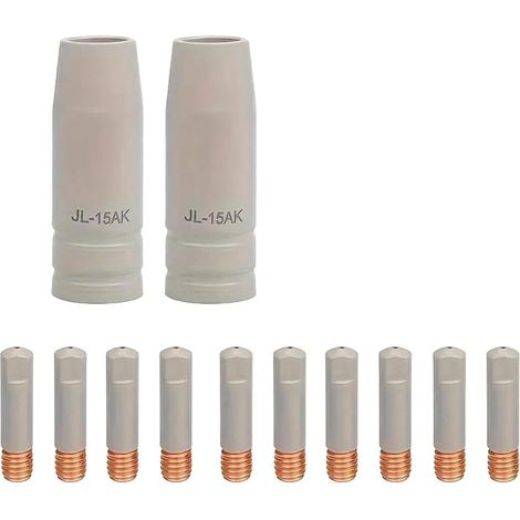 12 Pièces Support de Pointe de Buse 15AK Support de Pointe de Buse MIG Soudage MIG Contact de Soudage Point de Broche Couverture Kit de Buse (1/5)