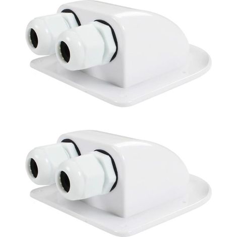 2-piece waterproof cable gland, cable entry grommet, waterproof roof grommet, 2-piece roof grommet, IP68 waterproof solar-powered ABS, for RVs, boats, yachts (white) (1/5)