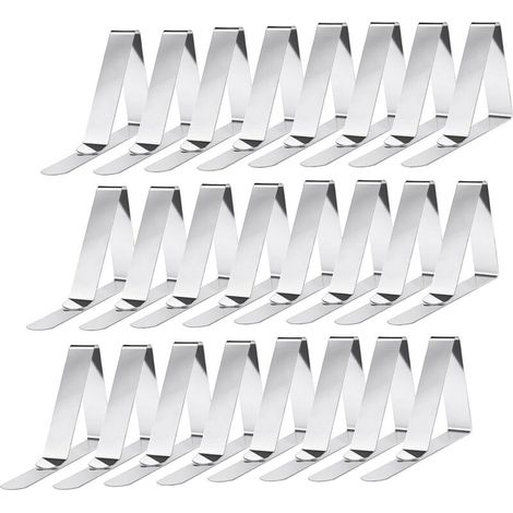 24 mollette per tovaglia in acciaio inox con molla potente e impugnatura antiscivolo, adatte per tavoli interni ed esterni, matrimoni e picnic. (1/5)
