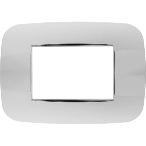 Placca Futura 3M 4M 6M Cromo Lucido Compatibile Bticino Axolute 3 POSTI (1/2)