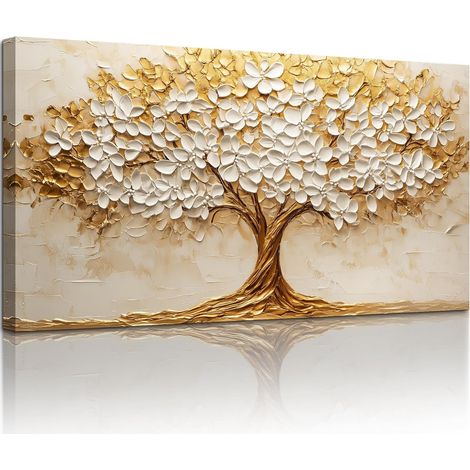 Tableau Decoration Murale Salon Fleurs Paysage 75x150 cm (1/5)