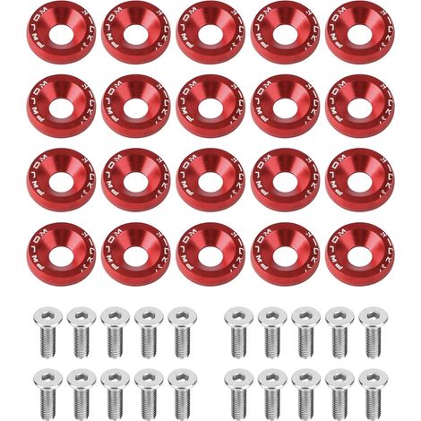 Boulon Rondelle Moteur de Voiture,Boulon à Vis Rondelle,Rondelle de Pare-chocs Kit,M6 Rondelle Anodisé et Vis,Kit de Boulons de Rondelle de Pare-Chocs,pour Pare-Chocs Garde-Boue de Voiture (1/5)