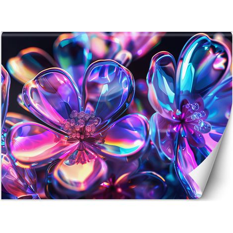 Papier peint Fleurs de verre colorées - bouquet 150x105 (1/5)