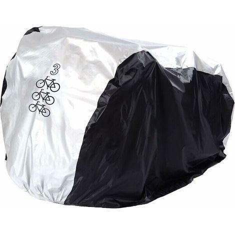 Telo copribicicletta impermeabile in poliestere, argento/nero (200 x 105 x 110 cm) -Crezuo