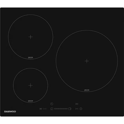 Piano cottura a induzione da 60 cm con 3 fuochi, 7200 W, nero - BH6ISF31BNM-FR - Daewoo (1/4)