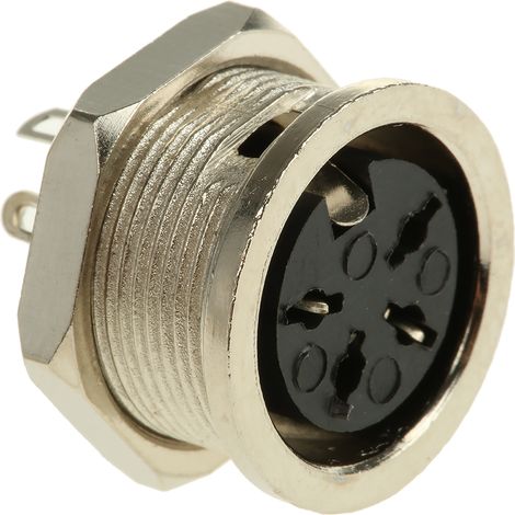Connecteur DIN RS PRO, 4 contacts, Femelle, Montage panneau ( Prix pour 1 )
