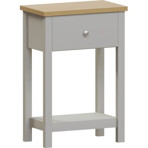 Arlington 1 Drawer Console Table With Shelf Side End Hallway Table, Grey