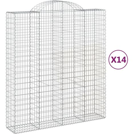 Maison Exclusive - Gabionen mit Hochbogen 14Stk. 200x50x220/240cm