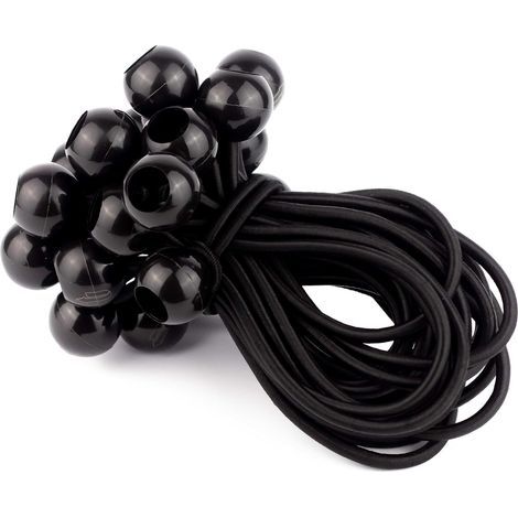 25 Tendeurs Elastique avec Boule pour Remorque, Bache, Camping, Pavillon, Rideaux, Tente etc. (1/5)