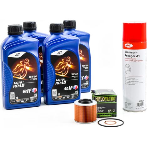 Kit Entretien Vidange pour BMW F 650 GS DAKAR de 2004 à 2007 - ELF MOTO 4 ROAD 15w50 4L