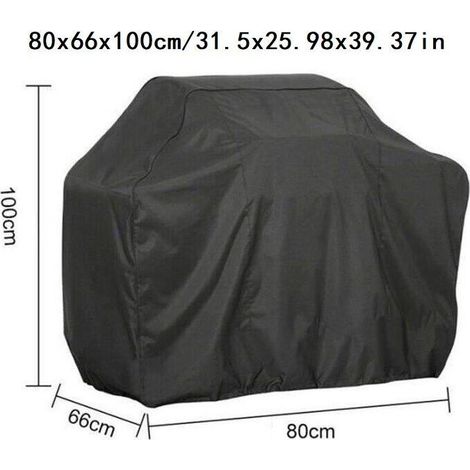 Housse de barbecue 80x66x100cm noire – Protection imperméable et anti-UV – Résistante aux intempéries – Installation facile (1/5)