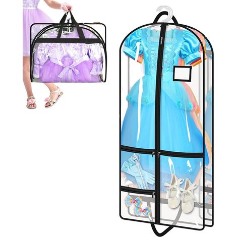Housses À Vêtements En Plastique - PVC 100x60x8cm  Sacs À Vêtements Transparents  Housses De Sacs Habillées Longues  Suspendu Avec Poches Zippées Pour V́êtements Chemise Costume Veste Costume Pull (1/5)