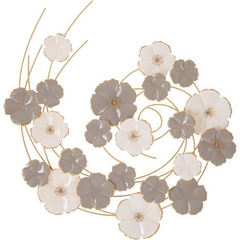 Pannello muro Mauro Ferretti metallo 63 5 x 67 9 cm fiori 3D (1/5)
