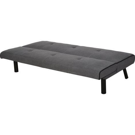 HOMCOM Divano Letto con Schienale Regolabile su 3 Livelli Grigio