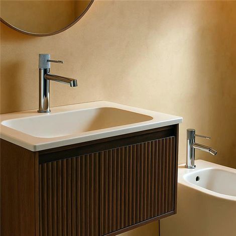 Exagonshop Coppia rubinetti miscelatore lavabo e bidet senza