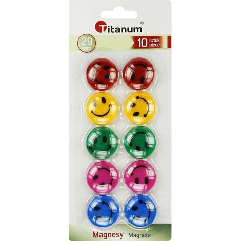 Magneti per lavagne da 29 mm, 10 pezzi con emoticon