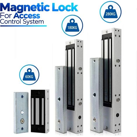 Serratura Elettromagnetica per Porte 12-24V Fail Safe con Piastra per Controllo Accessi 60 kg (1/5)