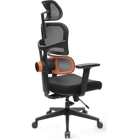Sedia da ufficio ergonomica – Sedia da ufficio con schienale alto, esclusivo supporto lombare regolabile, schienale e profondità della seduta regolabili, funzione di inclinazione, poggiatesta e bracci (1/5)