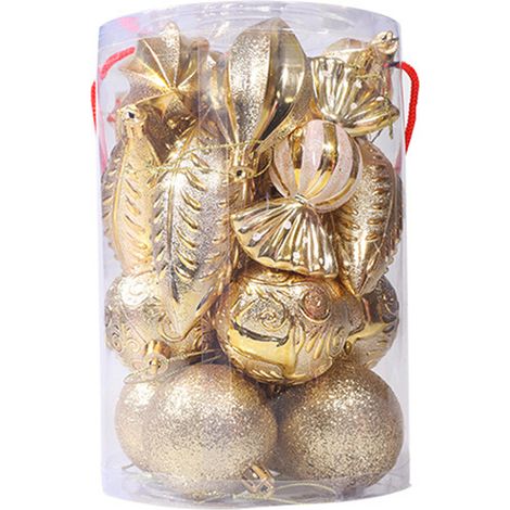 Boules de Noël décoratives pour sapin - Boules de Noël décorées de paillettes (1/5)