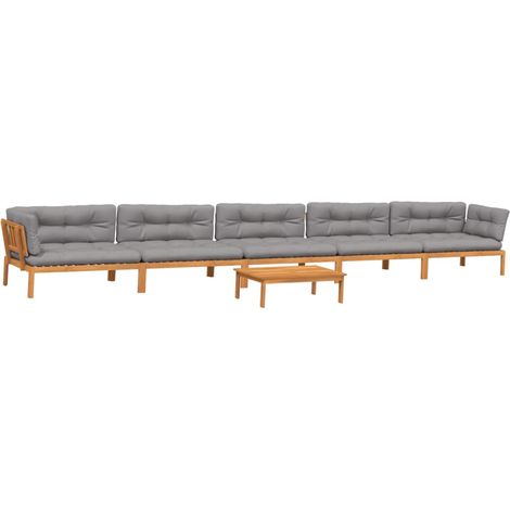 Maison Exclusive - Set Divano Pallet da Giardino 6 pz con Cuscini Massello Acacia (1/5)