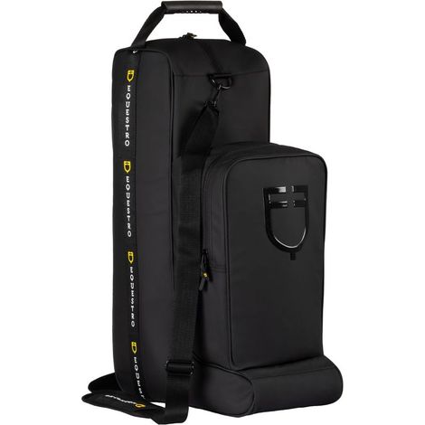 taglia unica, Nero: Borsa portastivali e casco in tessuto tecnico e gomma con logo in silicone