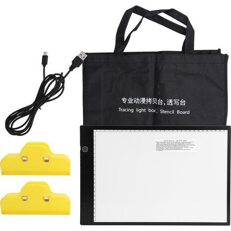 Tablette lumineuse A4 LED portable pour artistes enfants dessin, tableau de traçage réglable luminosité peinture graffiti (1/5)