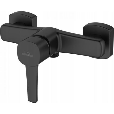 Invena Robinet de douche Glamour - Noir - Monocommande - Mitigeur en céramique - Robinet de salle de bain
