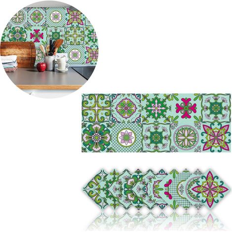 Lot de 20 autocollants pour carrelage 10x10 cm étanches et résistants à la chaleur pour cuisine et salle de bain (1/5)