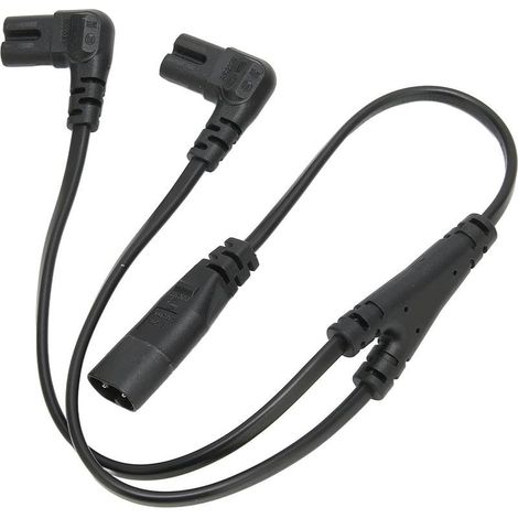 Câble D'alimentation Divisé IEC 320 C8 vers Double C7 Y, 2,5 A 250 V Mâle vers Double Femelle IEC C7 vers C8 Câble Convertisseur AC 1 en 2 Sorties Câble Répartiteur D'alimentation AC pour Moniteur (1/5)