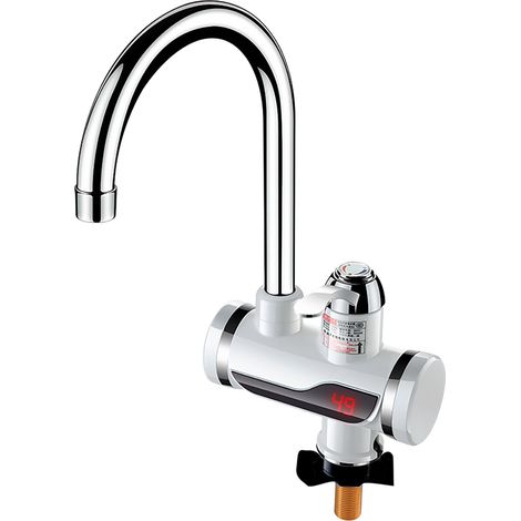 Durchlauferhitzer mit digitaler LED-Temperaturanzeige, ideal für Küche und Bad.