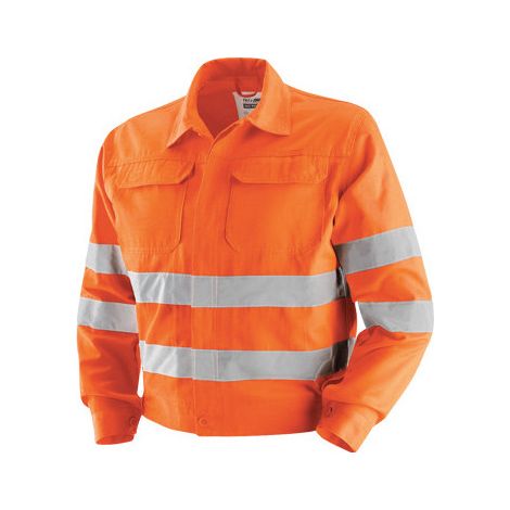 Chaqueta de alta visibilidad azul talla M – algodón/poliéster 240 g/m² con bandas reflectantes