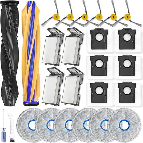 Accessoires pour aspirateur robot Dreame X60 Ultra/X60 Master/X60 Max Ultra : sac à poussière, brosse principale, filtre, lingettes de nettoyage (1/5)
