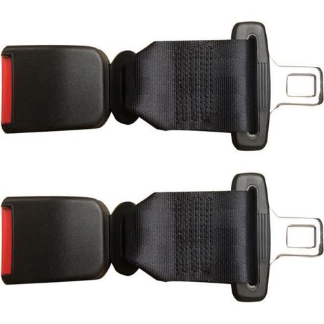 2PCS Extension Rallonge Ceinture de Securite Voiture Durable Fort Noir (1/3)