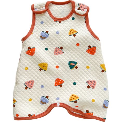 1 gigoteuse bébé, coton fin 0,5 TOG, imprimé champignons, sans manches, pour printemps/automne, tailles S à XL (1/5)
