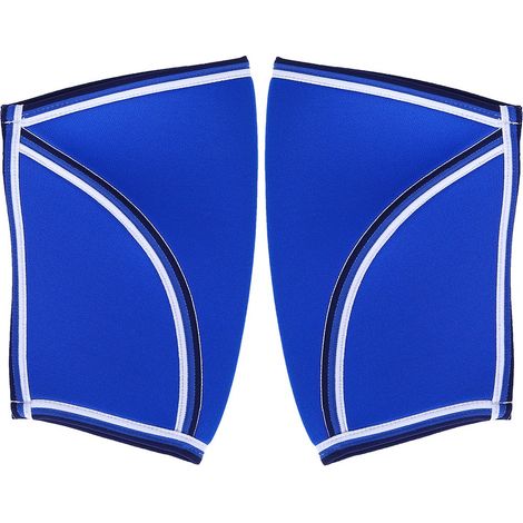 1 paire de genouillères de protection respirantes et épaisses pour haltérophilie, sport et fitness (bleu, taille M) (1/5)