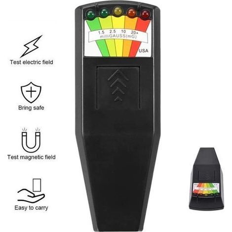 Détecteur de Rayonnement Électromagnétique - PourV - EMF Gauss Mètre - 5 LED - Portable - Numérique (1/4)